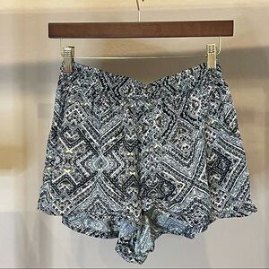 Mossimo Tribal Print Teal and Black Cotton Shorts